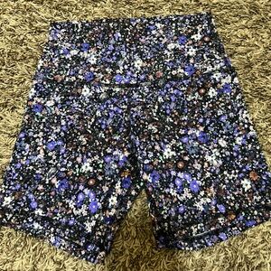 lululemon athletica Floral Athletic Shorts - Black and Purple